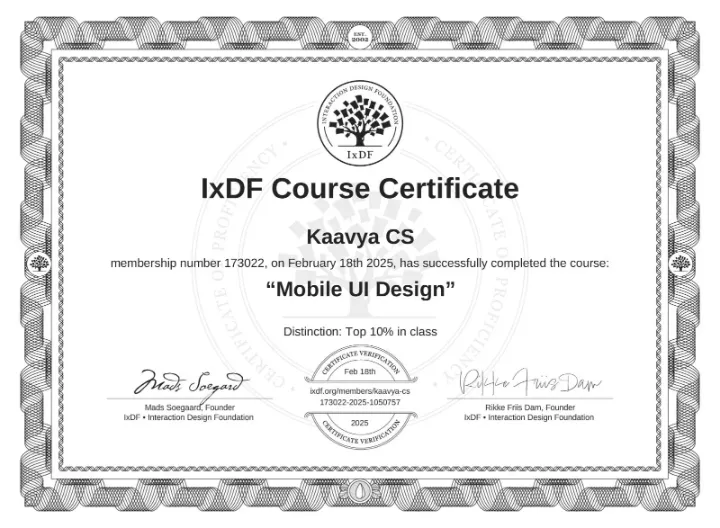 Mobile UI Design – IxDF Certificate