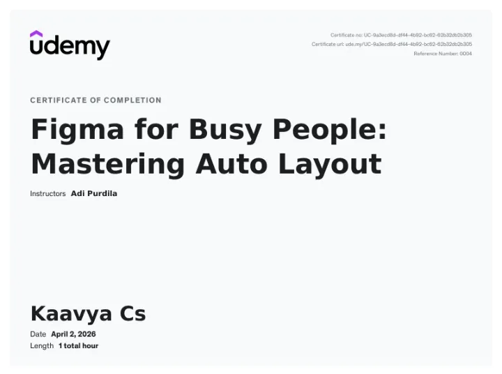 Figma for Busy People – Udemy Certificate